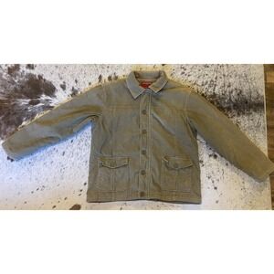 Lee Cooper Men XL Quilted Jacket Corduroy Sage Green Vintage Barn Chore Workwear